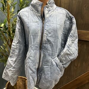 Easel Denim Blue Quilted Jacket